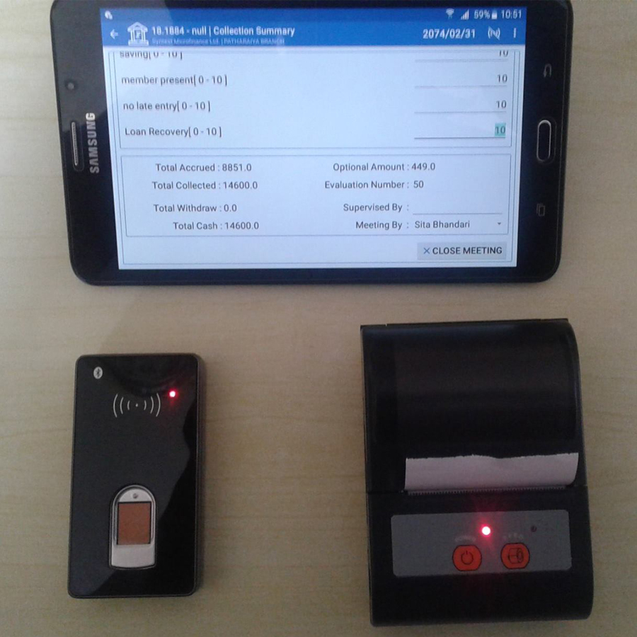 Numérisation de doigt en direct Bluetooth intégrée avec imprimante Bluetooth et tablette Android